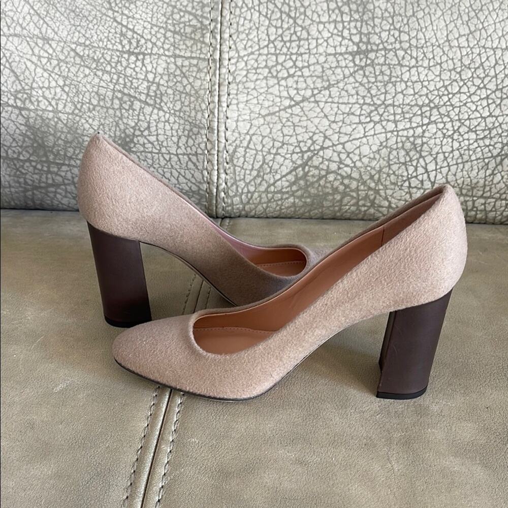 Brooks Brothers Women’s Block Heel Pumps Genuine Leather In Light Brown Size 7.5 - Picture 1 of 13